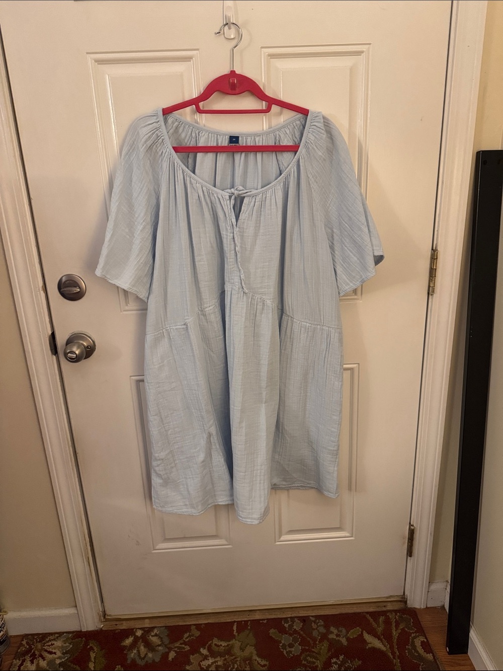 Old Navy Light Blue Peasant Mini Dress
